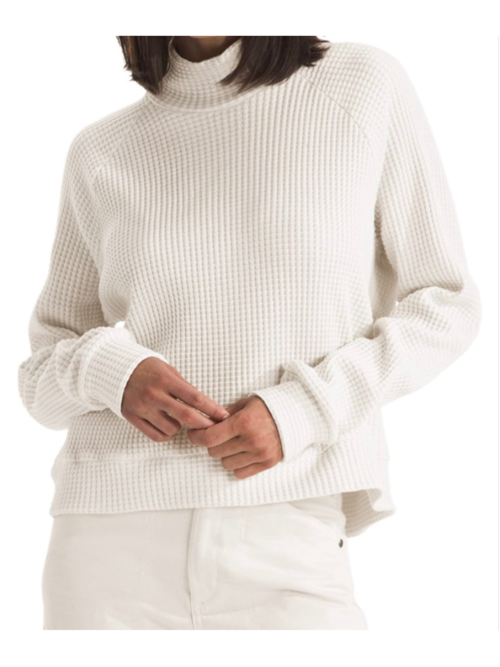 The North Face Long Sleeve Mock Neck Chabot top White Dune women’s medium